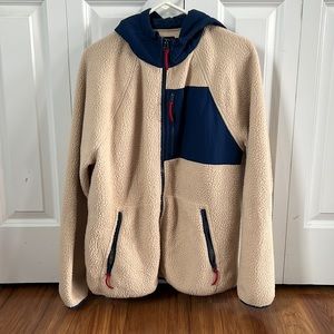 Jcrew Sherpa zip up with hood